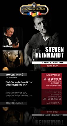 Steven Reinhardt en concert : Au coin de la Halle (Restaurant, Pizza, banquet, reception, Herblay - 95 )