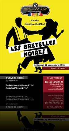Les Bretelles Noires en concert : Au coin de la Halle (Restaurant, Pizza, banquet, reception, Herblay - Cormeilles - La Frette sur Seine - 95 )