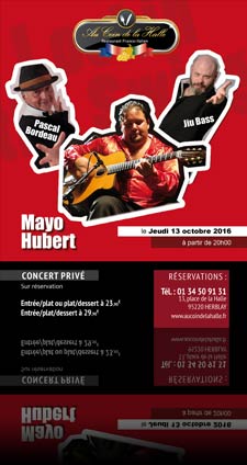 Mayo Hubert en concert : Au coin de la Halle (Restaurant, Pizza, banquet, reception, Herblay, La Frette sur Seine, Cormeilles en Parisis - 95)