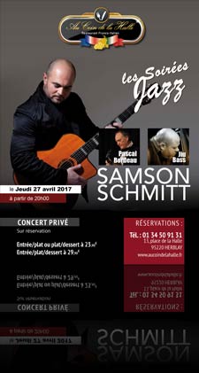 Samson Schmitt en concert : Au coin de la Halle (Restaurant, Pizza, banquet, reception, Herblay, La Frette sur Seine, Cormeilles en Parisis - 95)